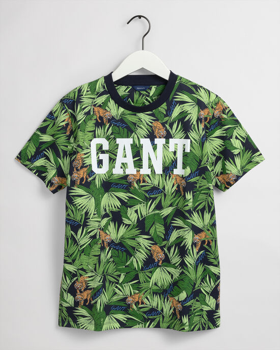 Teen Boys Tropical Cat T-Shirt mit Print